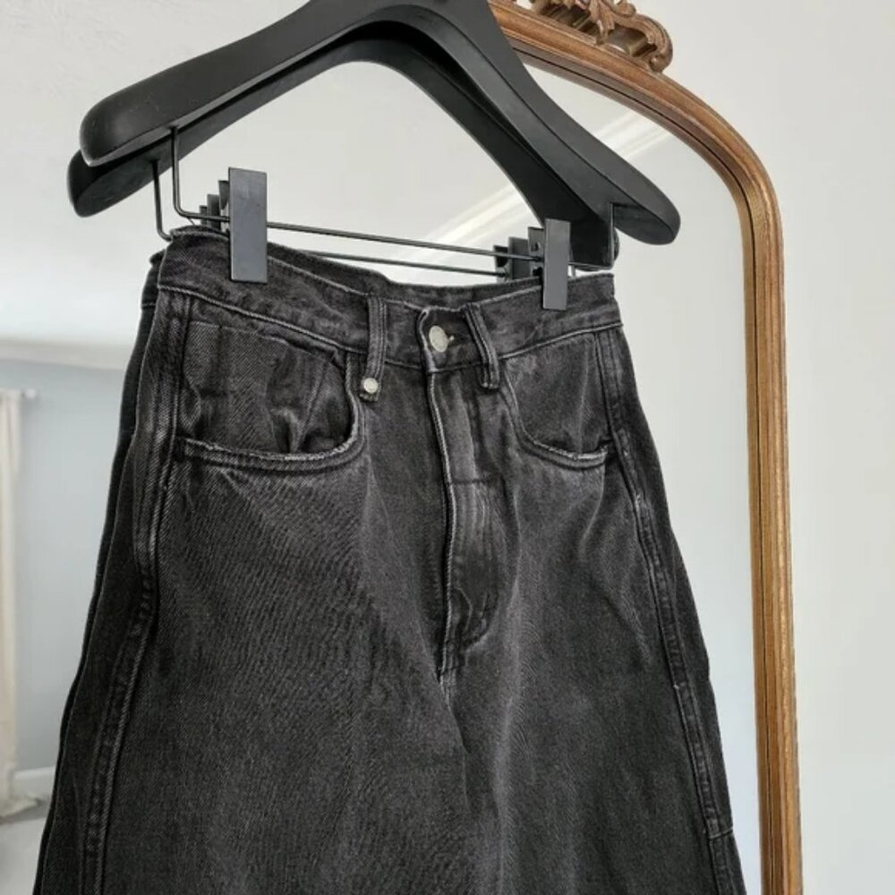 Thrills Canyon Jeans high-waisted wide leg black jeans size 26 - Picture 6 of 7